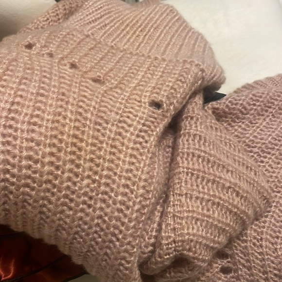 STEVE MADDEN women’s blush pink turtleneck sweater poncho open arms OSFit most - Picture 13 of 13